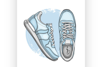 Fashion vector sketch womens shoes.