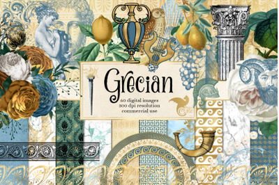 Grecian Clipart and Digital Paper