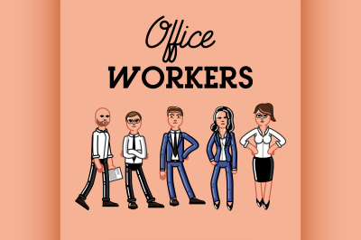 Set of office worker