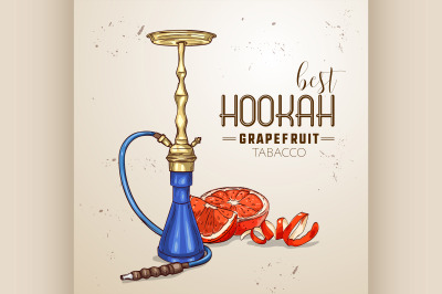 Vector hand drawn hookah