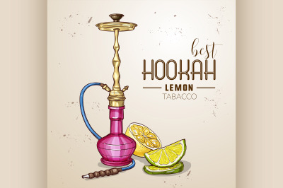 Vector hand drawn hookah