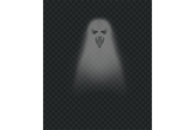 Realistic scary ghost. Isolated vector ghost and poltergeist