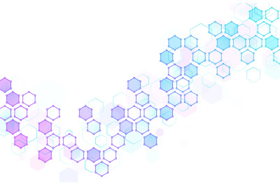 Abstract hexagonal molecular structure. Hexagons wave, geometric data