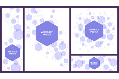 Abstract hexagonal structure banner. Hexagons structure poster graphic