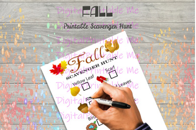 Fall Scavenger Hunt Printable, Kids Activity, outdoor Game, Download,