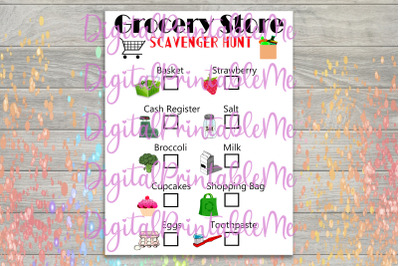 Grocery Store Scavenger Hunt Printable, Kids Activity, Shopping Game,