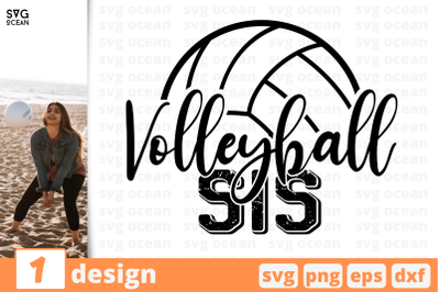 1 VOLLEYBALL SIS, volleyball quote cricut svg