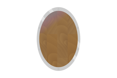 Wooden shield flat oval form