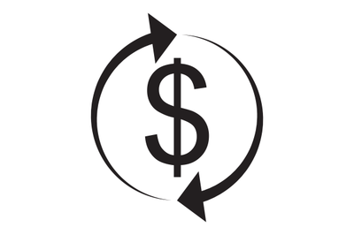 Exchange and currency conversion. Dollar Icon