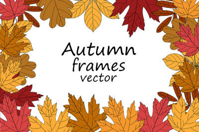 Set autumn frames vector