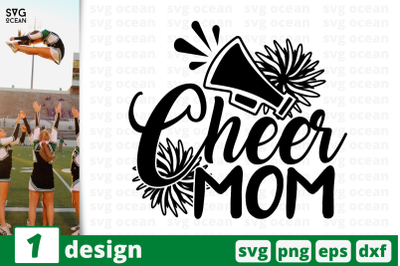 1 CHEER MOM, cheer quote cricut svg