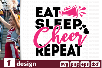 1 EAT SLEEP CHEER REPEAT, cheer quote cricut svg