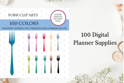 100 Fork clipart&2C; Cultery stickers&2C; Utensil clip art&2C; Fork clip art