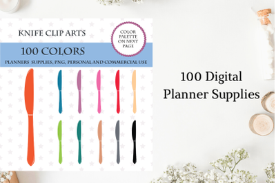 100 Knife clipart&2C; Cultery stickers&2C; Utensil clipart