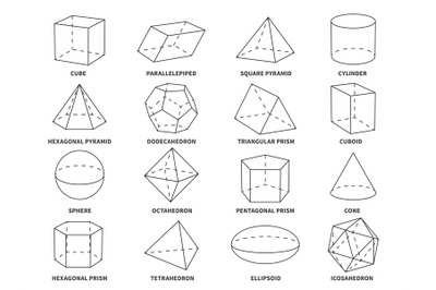 Geometric 3d line shapes. Geometry linear forms triangle&2C; tetrahedron