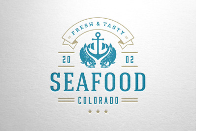 Seafood Restaurant Logo Design Template