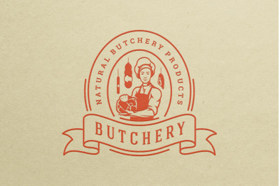 Butcher Shop Logo Design Template