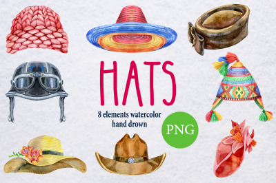 Watercolor amazing hats 2