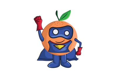 Orange Fruit Superhero Cartoon Character Design