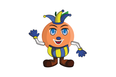 Orange Fruit Jester Cartoon Character Design