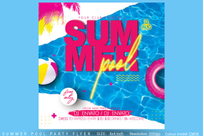 Summer Pool Party Flyer