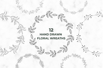 Hand Drawn Floral Wreath