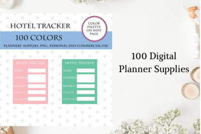 100 Full Box Weekly Hotel Tracker&2C; Hotel Planner Sticker&2C; Hotel Reservaion Sticker