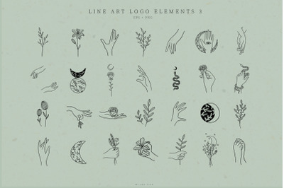 Line Art Logo Elements, Logo Design, Business, Illustration, One line