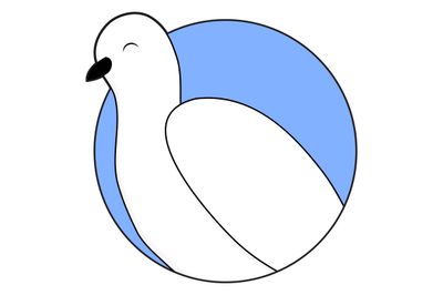 White dove sticker icon