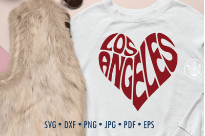 Los Angeles Word Art Svg Dxf Eps Png Jpg&2C; Cut file