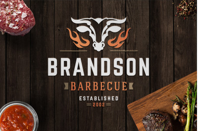 Barbecue Grill Logo Template