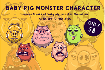 Baby Pig Monster Character