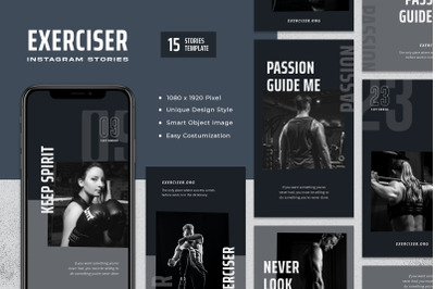 Exerciser - Gym &amp; Fitness Instagram Stories Template