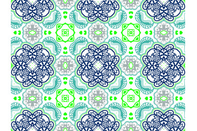 Pattern Abstract Navy and Green Color