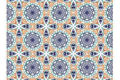 Pattern Abstract Navy Orange and Blue Color