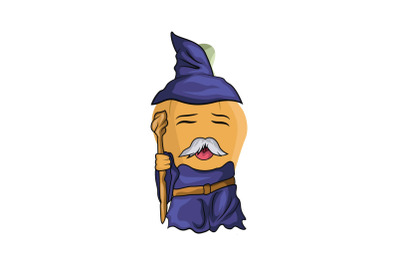 Cashew Fruit Wizard Cartoon Character