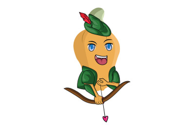 Cashew Fruit Archer Cartoon Character