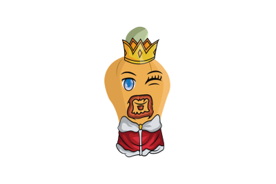 Cashew Fruit King Cartoon Character