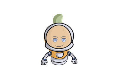 Cashew Fruit Astronaut Cartoon Character