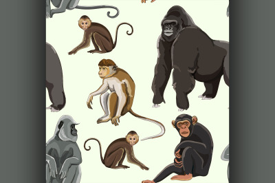 Different types of monkeys pattern