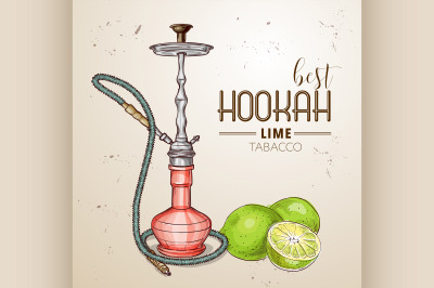 Vector hand drawn hookah