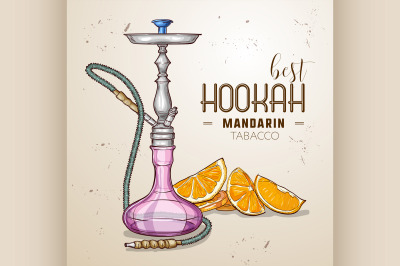 Vector hand drawn hookah