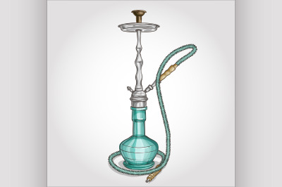 Vector hand drawn hookah