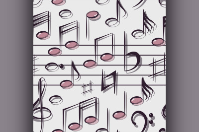 Vector musical notes pattern