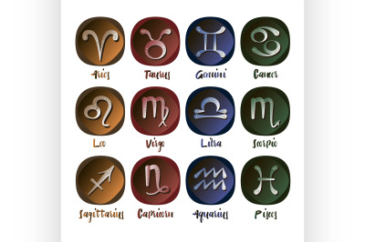 Zodiac icon set vector sign