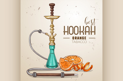 Vector hand drawn hookah