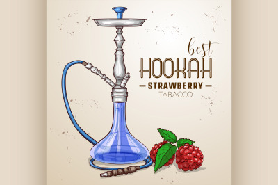 Vector hand drawn hookah