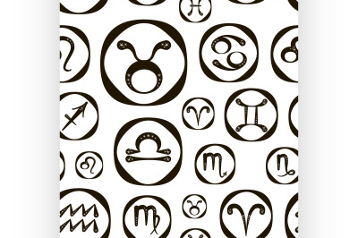 Zodiac icon set vector pattern