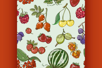 Set of different berries pattern