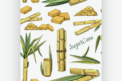 Sugar cane icons pattern